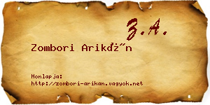 Zombori Arikán névjegykártya